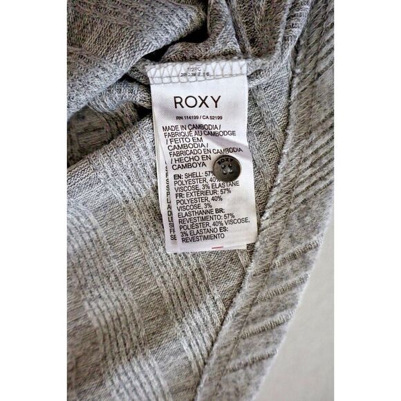 Roxy ERJKT03907 Women's Sz Small Gray Heather Lazy Day Cardigan Sweater - Picture 5 of 7
